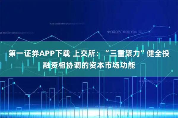 第一证券APP下载 上交所：“三重聚力”健全投融资相协调的资本市场功能